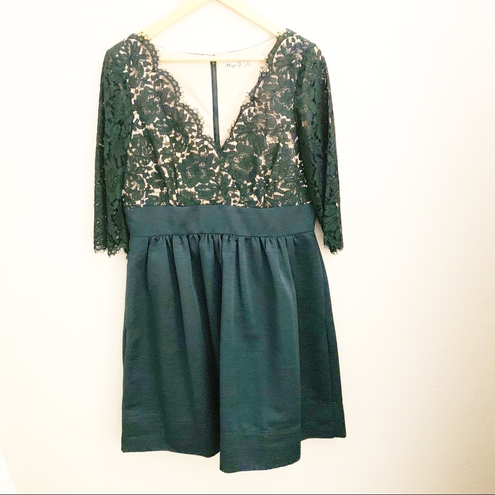 Eliza J Green Lace Dress - Size 14